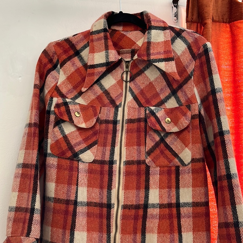 unique vintage flannel zip up